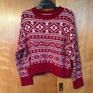 American Eagle Red Crop Sweater